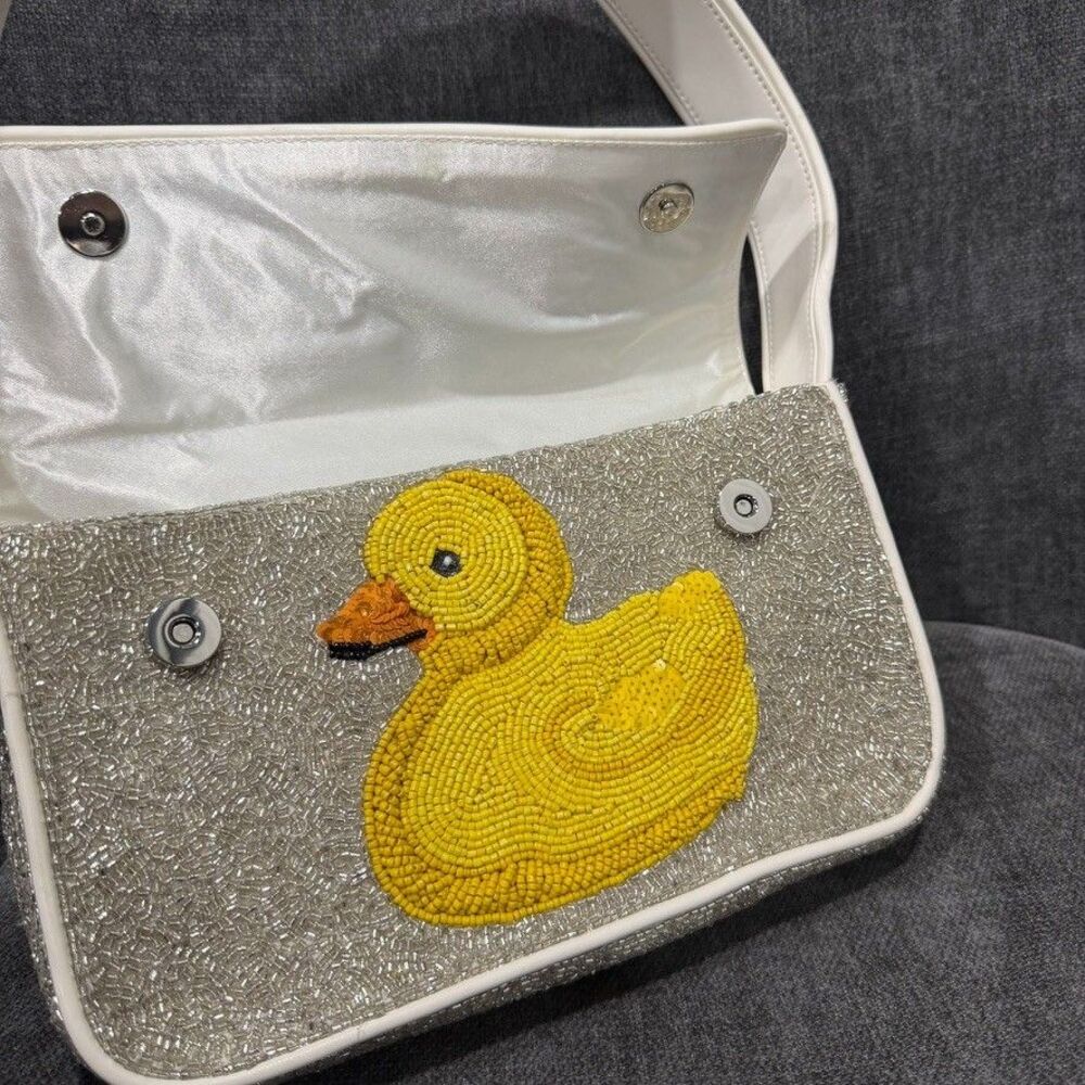 STAUD Tommy Beaded Floral Shoulder Bag Ducks Not in a Row - Picture 12 of 14